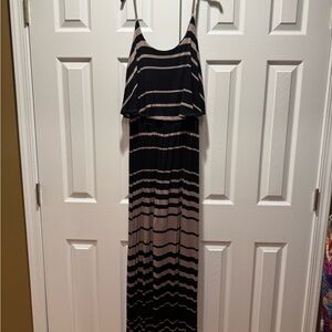 Apt. 9 Black and Tan Striped Maxi Dress